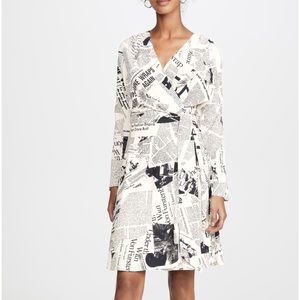 Diane Von Furstenberg Shia Wrap dress in Newspaper